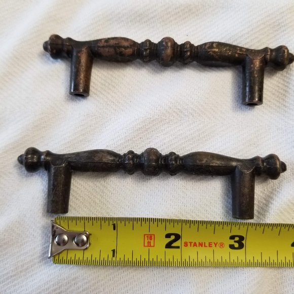 Vintage Antiqued Brass Bronze Drawer Cabinet Pulls 3 inch Set of 25 or ? - Picture 5 of 6